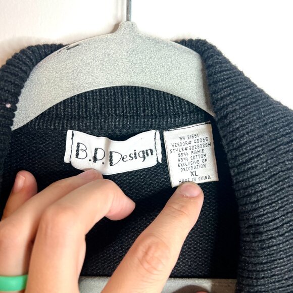 Vtg Christmas Stockings Beaded Festive Button-Up Cardigan Grandma Sweater Sz XL - Picture 2 of 7